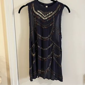 Free People Open Back Beaded Top, small